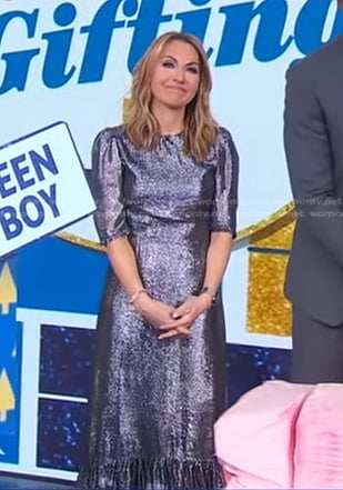 Lori's metallic midi dress on Good Morning America