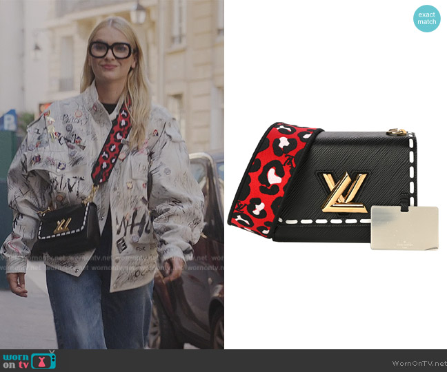 Louis Vuitton Epi Wild At Heart Twist Shoulder Bag PM Black worn by Camille (Camille Razat) on Emily in Paris