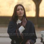 Luna’s navy leather contrast poncho on Gossip Girl