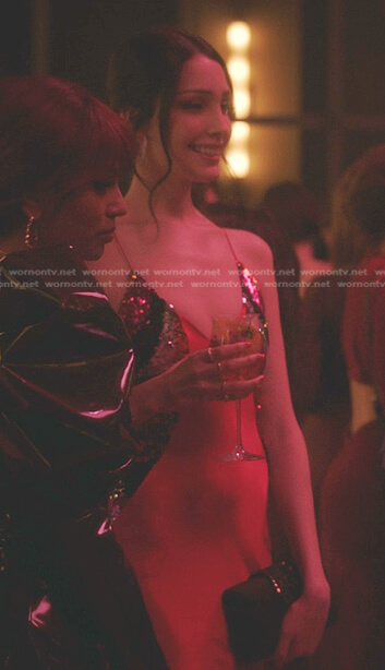 Luna's red sequin paneled dress on Gossip Girl