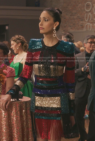 Luna's sequin colorblock dress on Gossip Girl