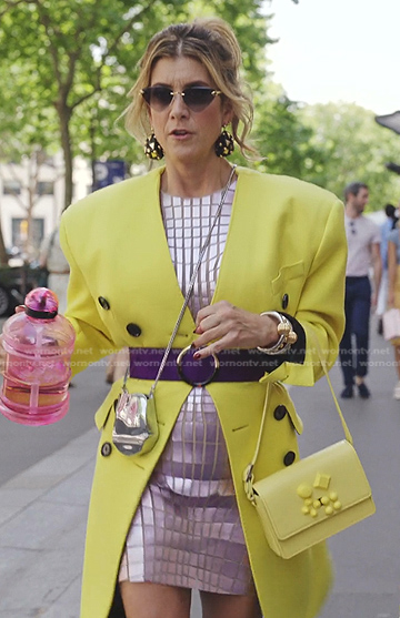 Madeline’s yellow double breasted coat on Emily in Paris