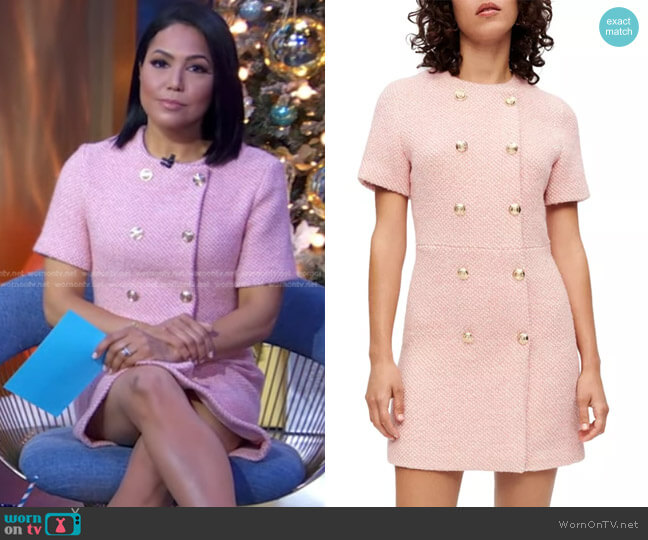 Maje Rirosila Tweed Mini Dress worn by Stephanie Ramos on Good Morning America