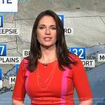 Maria’s red contrast panel dress on Today