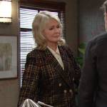 Marlena’s metallic plaid blazer on Days of our Lives