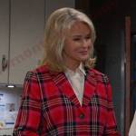 Marlena’s red plaid blazer on Days of our Lives