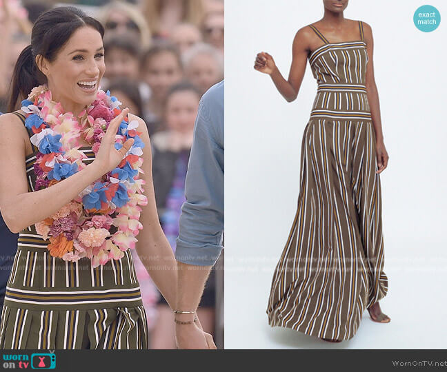Martin Grant Stripe Maxi Dress worn by Meghan Markle on Harry and Meghan