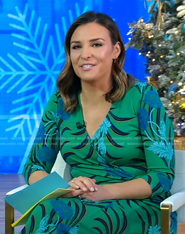 Mary's green floral wrap dress on Good Morning America