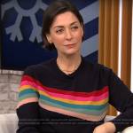 Mary McCartney’s rainbow striped sweater on CBS Mornings