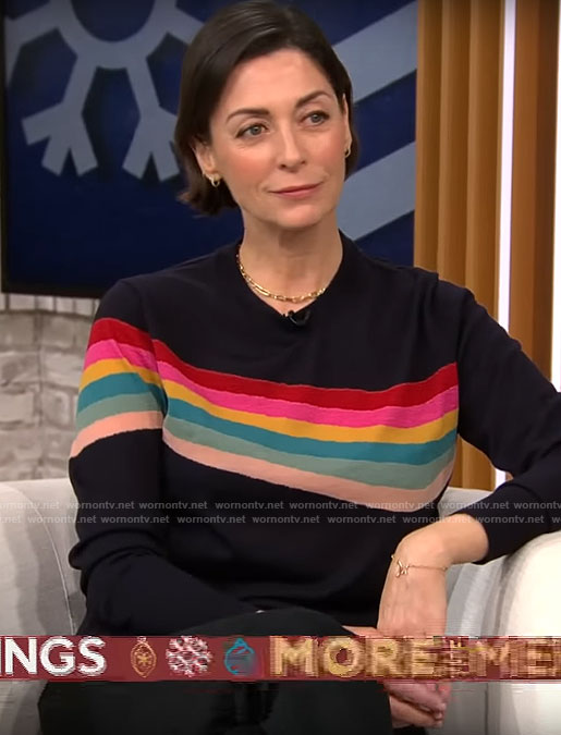 Mary McCartney’s rainbow striped sweater on CBS Mornings