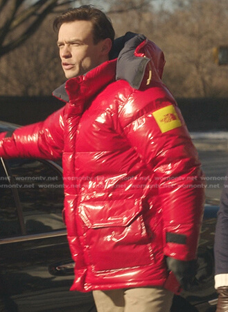 Max’s red puffer jacket on Gossip Girl