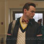 Max’s navy check jacket on Gossip Girl