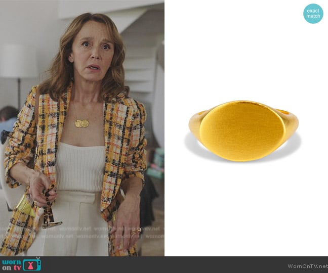 Signet Ring by Mene worn by Sylvie (Philippine Leroy-Beaulieu) on Emily in Paris