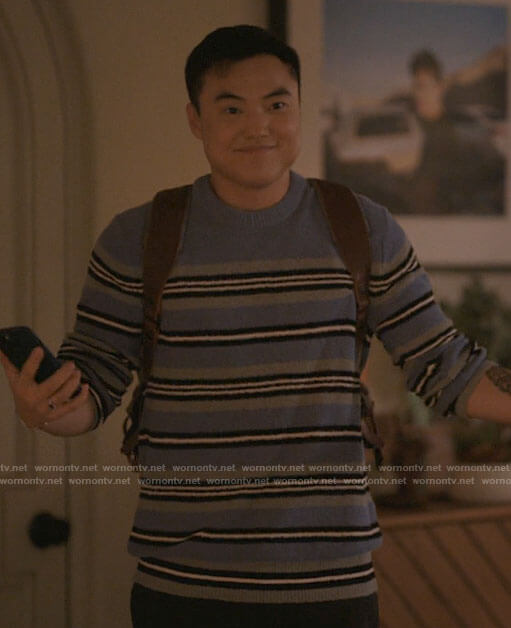 Micah's blue striped sweater on The L Word Generation Q