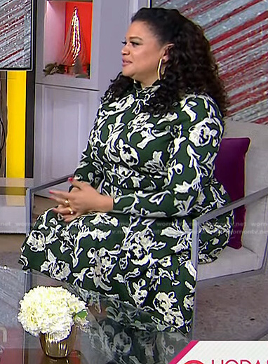 Michelle Buteau's green floral dress on Today