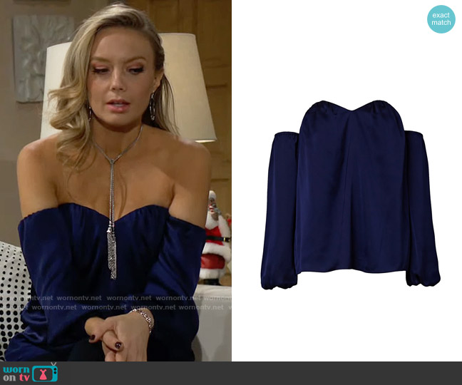 Milly Willianna Off-The-Shoulder Top worn by Abby Newman (Melissa Ordway) on The Young and the Restless