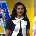 Mindy Kaling’s black dress with white bow on Good Morning America