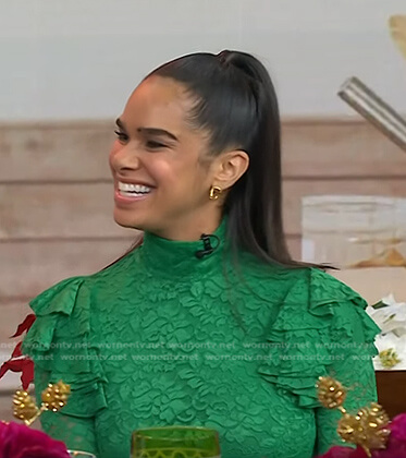 Misty Copeland’s green ruffled lace dress on Today