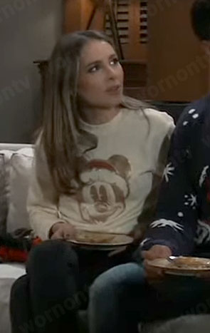 Molly’s Christmas Mickey Mouse top on General Hospital