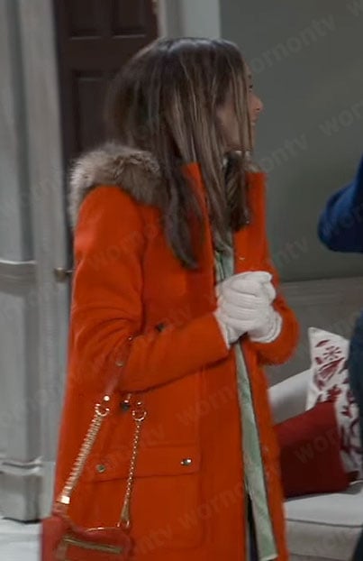 Molly’s red fur-trim coat on General Hospital