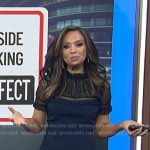 Adelle’s navy lace mock neck dress on Today