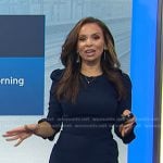 Adelle’s navy ruffle trim dress on Today