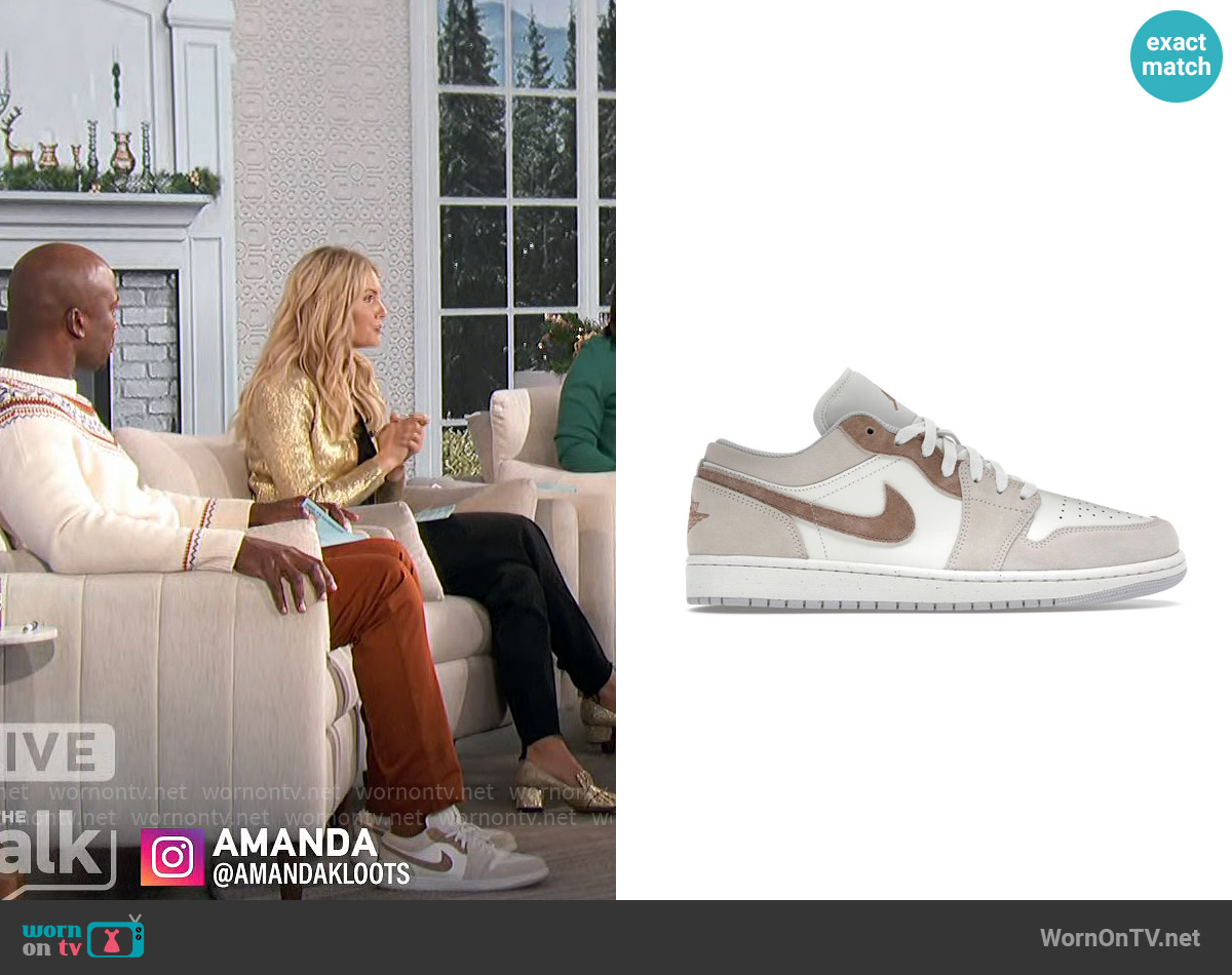 Nike Air Jordan 1 Low SE in Light Brown/ Archaeo Brown worn by Akbar Gbajabiamila on The Talk