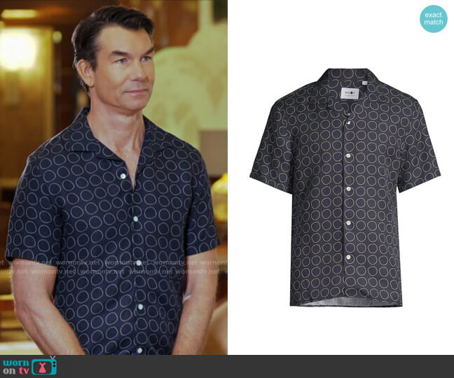 Jerry’s navy circle print shirt on The Real Love Boat