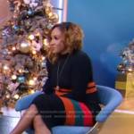 Nona Jones’s black striped knit dress on Good Morning America