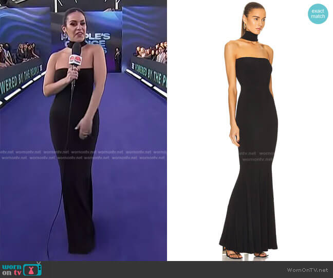 Norma Kamali Turtleneck Strapless Fishtail Gown worn by Donna Farizan on Today