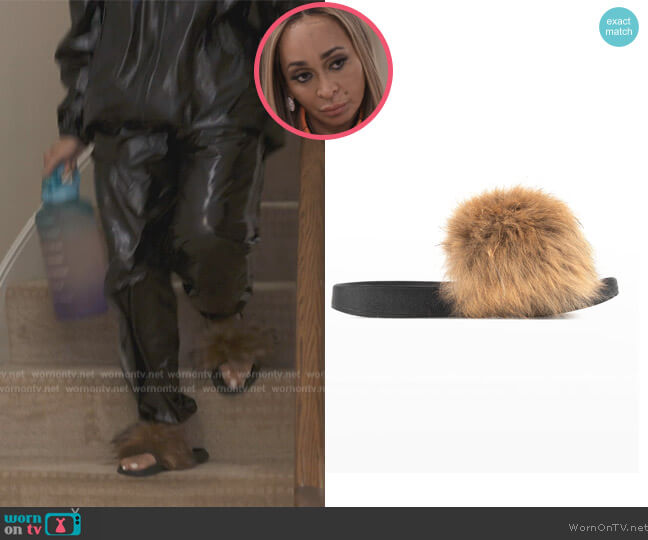 Patricia Green Foxy Pom Slippers worn by Karen Huger on The Real Housewives of Potomac
