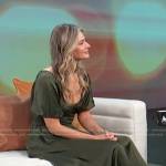 Paulina Porizkova;s green satin dress on Access Hollywood