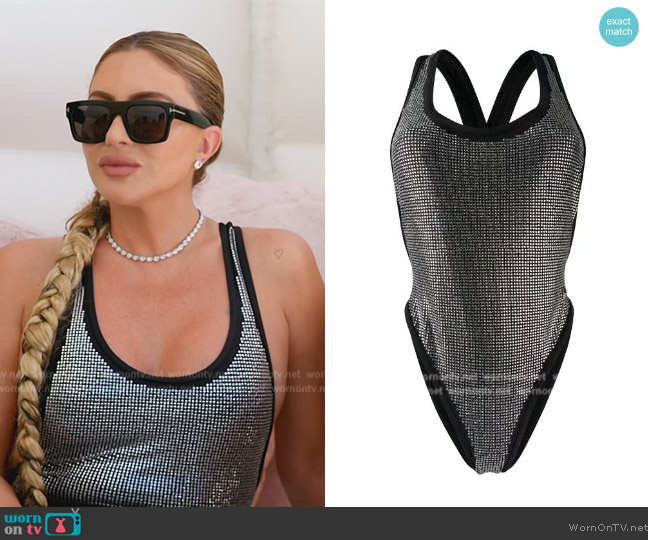 Philipp Plein Crystal Embellished Swimsuit worn by Lisa Hochstein (Lisa Hochstein) on The Real Housewives of Miami