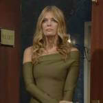 Phyllis’s olive green one shoulder dress on The Young and the Restless