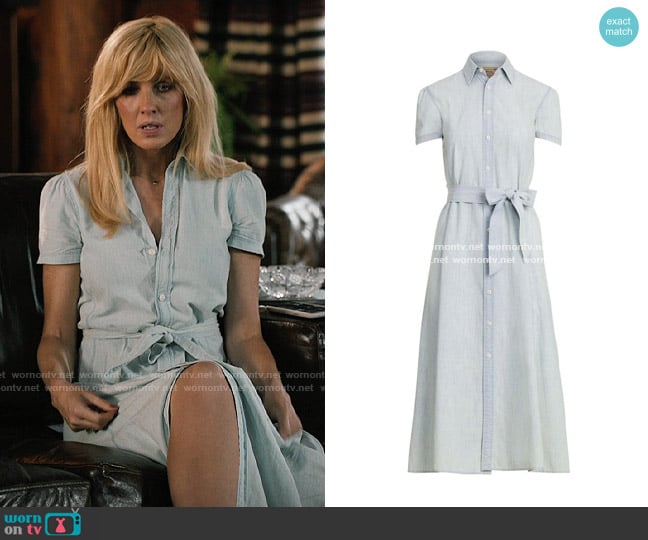 Polo Ralph Lauren Cotton Chambray Shirtdress worn by Beth Dutton (Kelly Reilly) on Yellowstone