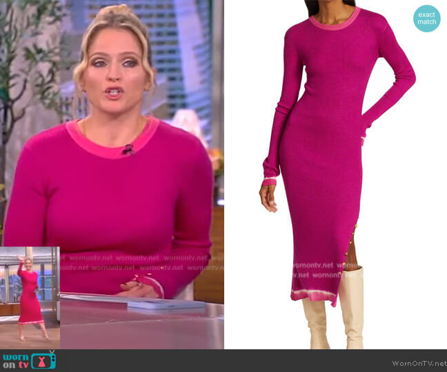 Prabal Gurung Knit Tie-Dyed-Trim Midi-Dress worn by Sara Haines on The View
