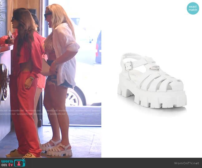 Prada Rubber Cage Platform Sandals worn by Heather Gay on The Real Housewives of Salt Lake City