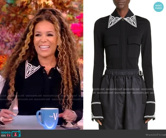 WornOnTV: Sunny’s black embroidered collar shirt on The View | Sunny ...