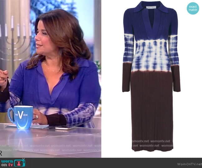 Proenza Schouler Tie-dye knitted dress worn by Ana Navarro on The View