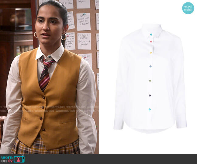 PS Paul Smith Long Sleeve Multi Button Shirt worn by Bela Malhotra (Amrit Kaur) on The Sex Lives of College Girls