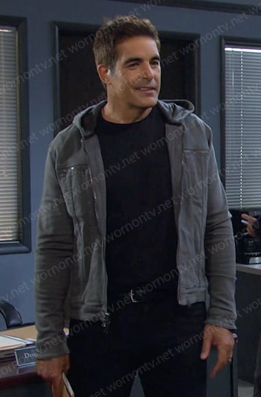 Rafe’s grey hooded zip jacket on Days of our Lives