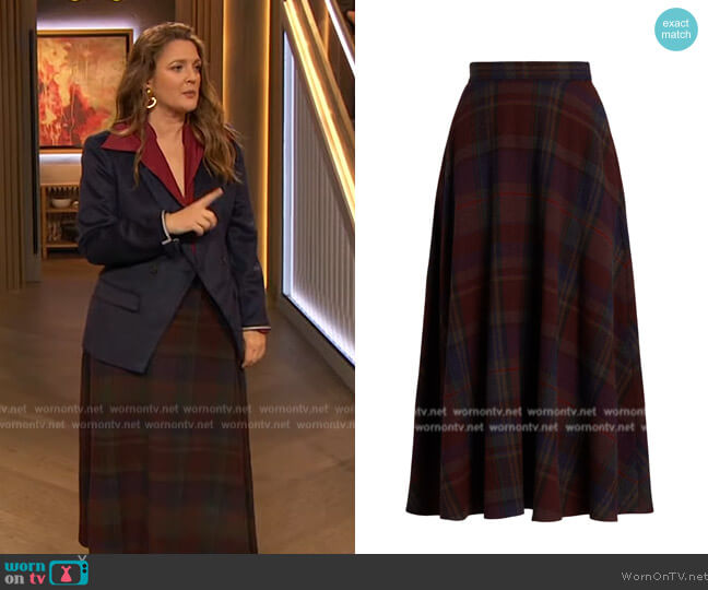 Ralph Lauren Erika Skirt worn by Drew Barrymore on The Drew Barrymore Show