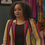 Raven’s multicolored stripe blazer on Ravens Home