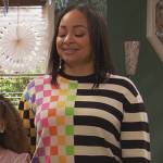 Raven’s multi check stripe sweater on Ravens Home