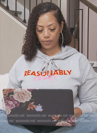 Carly Deubers' gray hoodie on The Real Housewives of Potomac