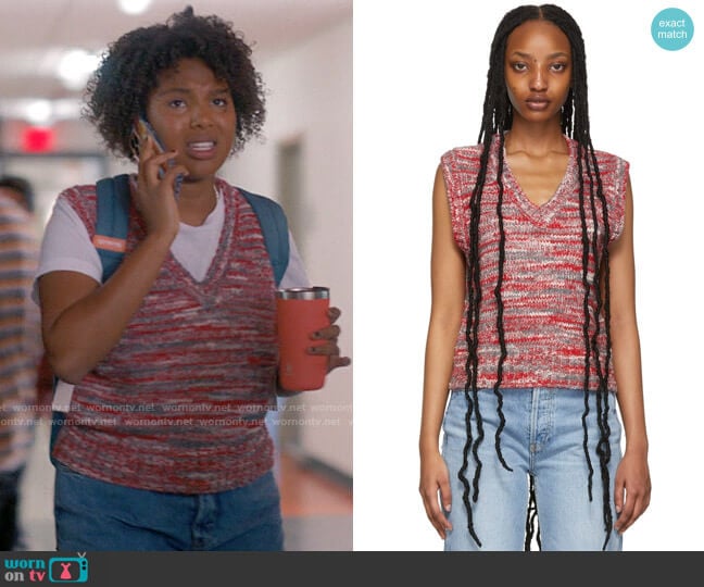 Re/Done 60s Sweater Vest worn by Angelica Porter-Kennard  on The L Word Generation Q