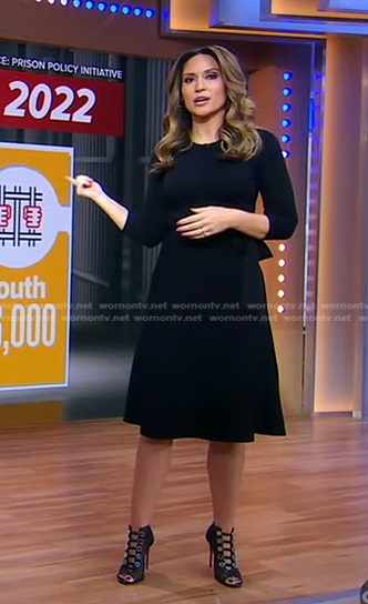 Rhiannon Ally’s black tie waist dress on Good Morning America