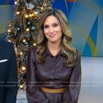 Rhiannon Ally’s brown leather shirtdress on Good Morning America