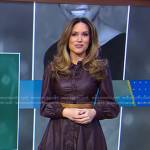 Rhiannon’s brown leather shirtdress on Good Morning America