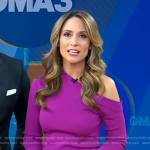 Rhiannon Ally’s purple one off-shoulder top on Good Morning America